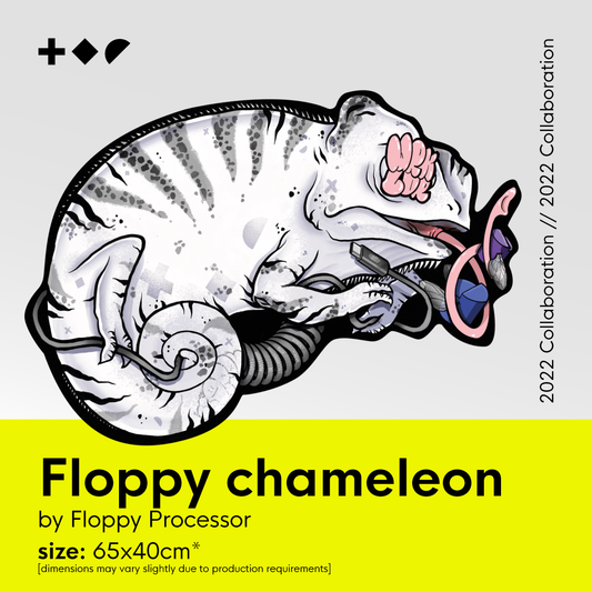 Floppy chameleon deskmat